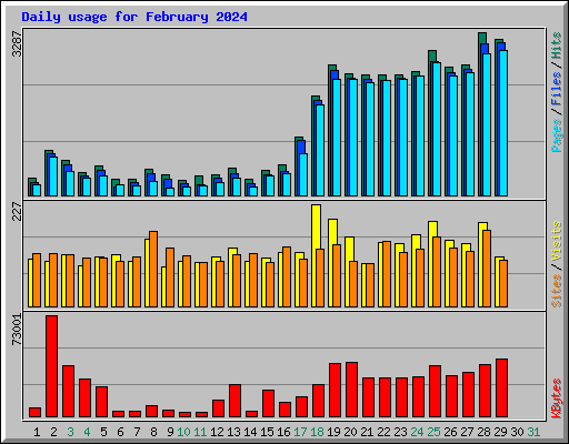Daily usage for February 2024