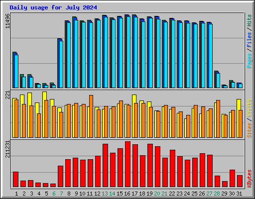 Daily usage for July 2024