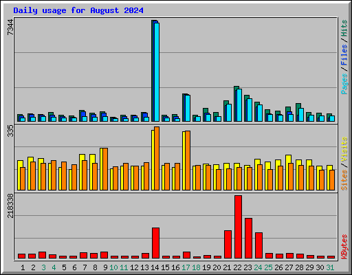 Daily usage for August 2024