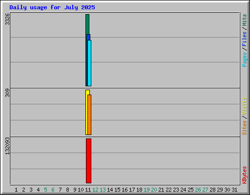 Daily usage for July 2025