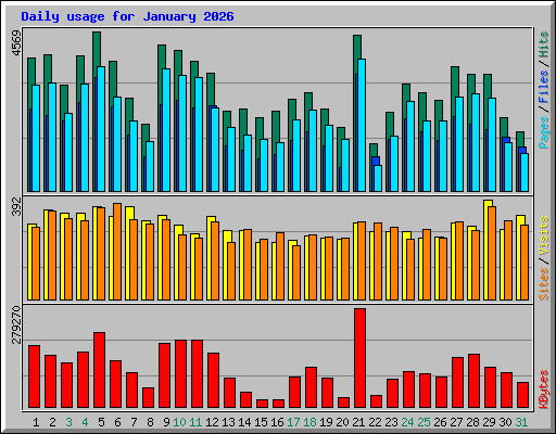 Daily usage for January 2026