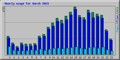 Hourly usage for March 2015