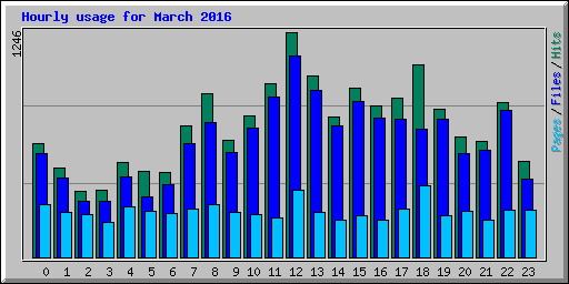 Hourly usage for March 2016
