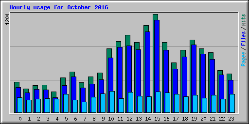 Hourly usage for October 2016