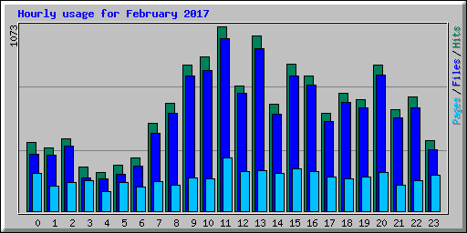 Hourly usage for February 2017