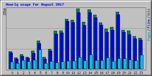 Hourly usage for August 2017
