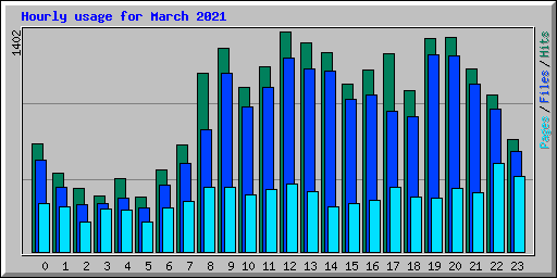 Hourly usage for March 2021