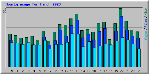 Hourly usage for March 2023