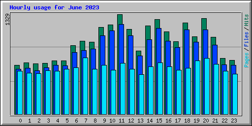 Hourly usage for June 2023