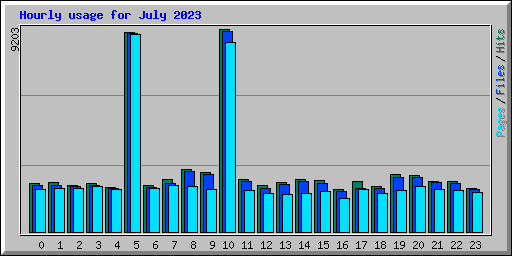 Hourly usage for July 2023
