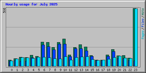 Hourly usage for July 2025