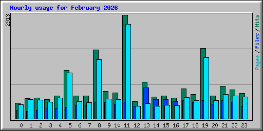 Hourly usage for February 2026