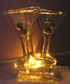 Martini Glasses with Olives created by Ice Miracles Long Island, New York, LI, NY